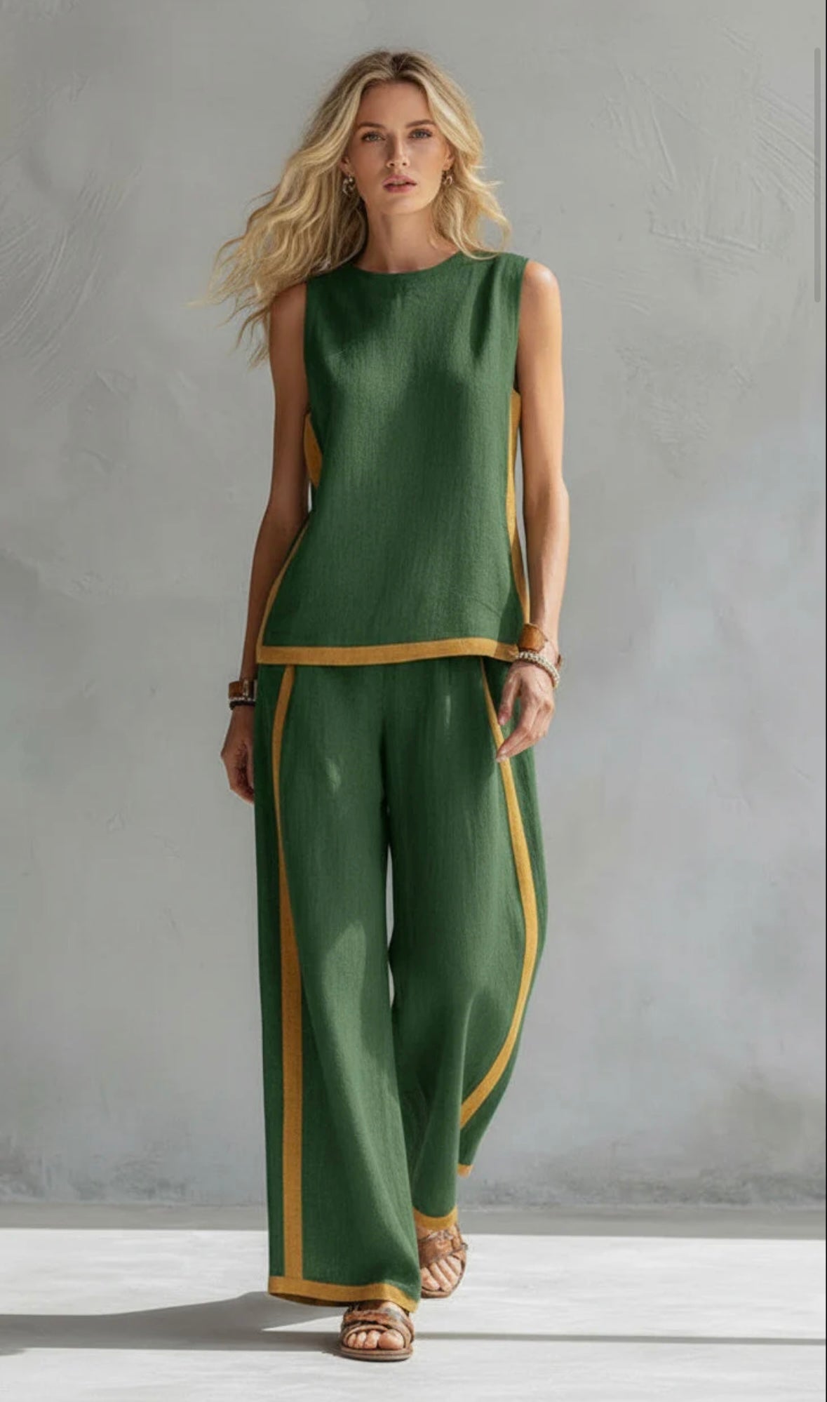 GEMMA - COMPLETO TOP E PANTALONE CON PROFILI A CONTRASTO