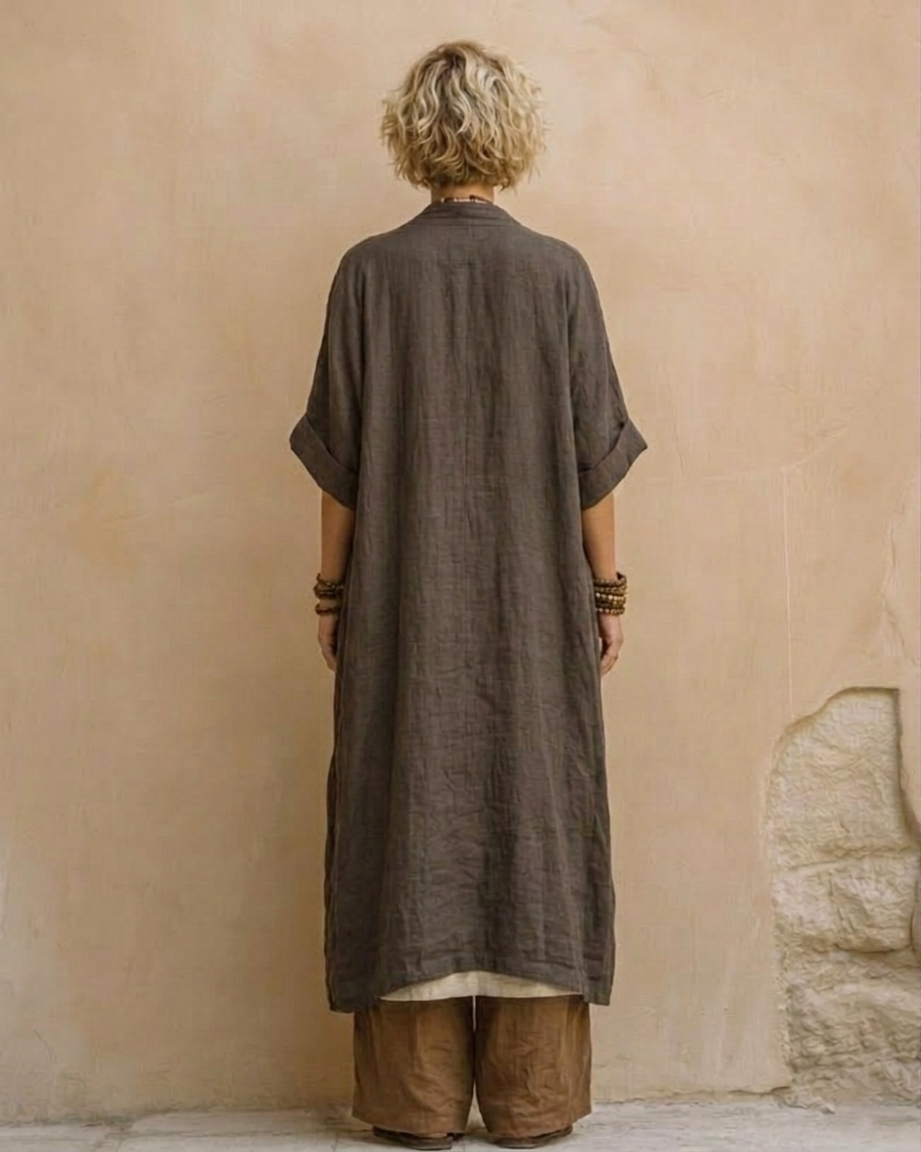 TEODORA - COMPLETO ETNICO BOHO CON KIMONO E PANTALONE PALAZZO
