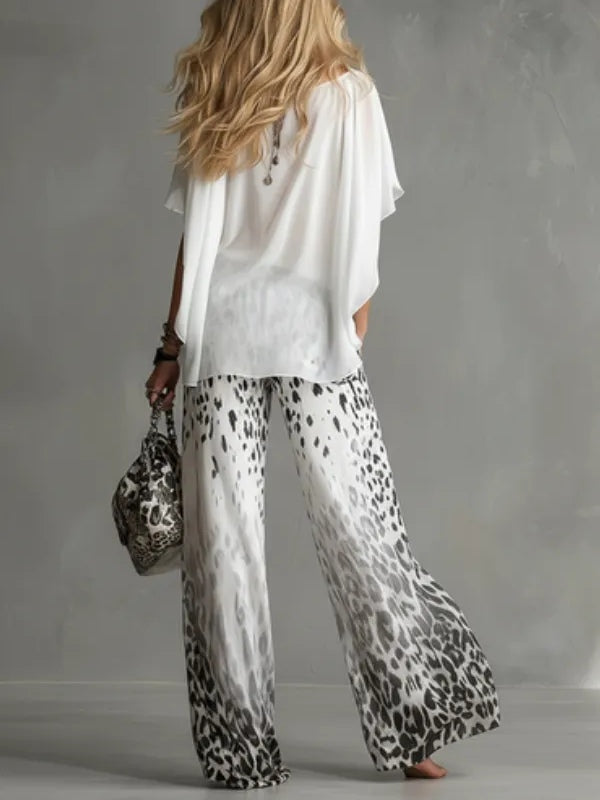 PENELOPE - COMPLETO BOHO CHIC CON TOP E PANTALONE ANIMALIER