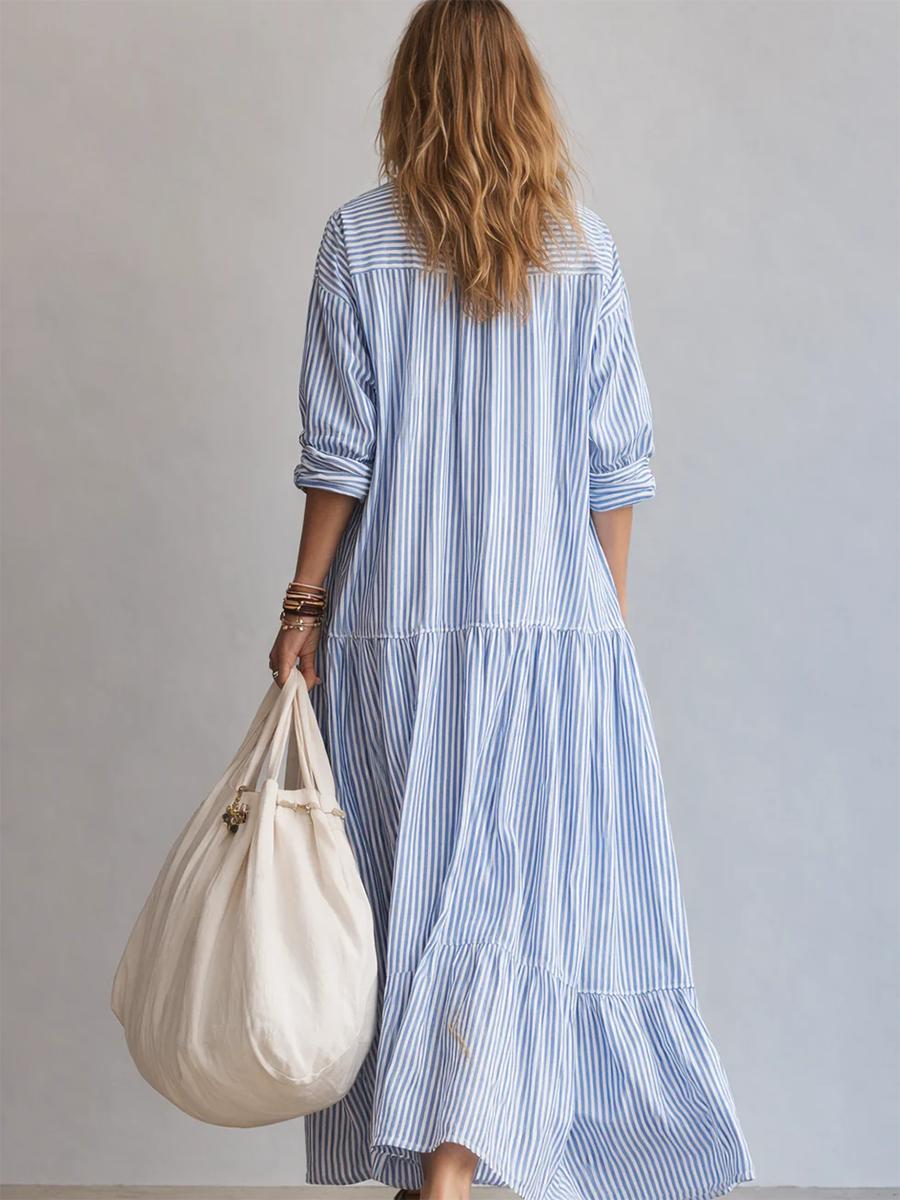 MARGHERITA - ABITO CAMICIA LUNGO A RIGHE